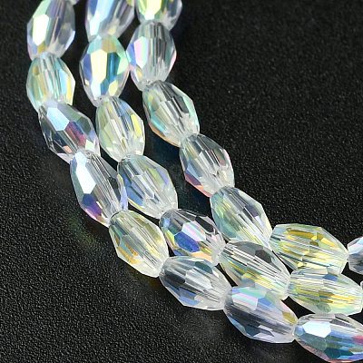 Transparent Electroplate Glass Beads Strands GLAA-K064-04A-AB03-1