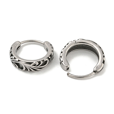 316 Surgical Stainless Steel Hoop Earrings EJEW-D096-23P-AS-1