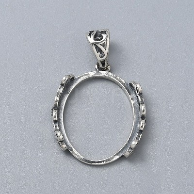 925 Sterling Silver Pendant Cabochon Settings STER-WH0061-95B-1