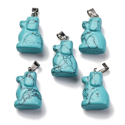 Synthetic Turquoise Pendants G-B127-07P-10-1