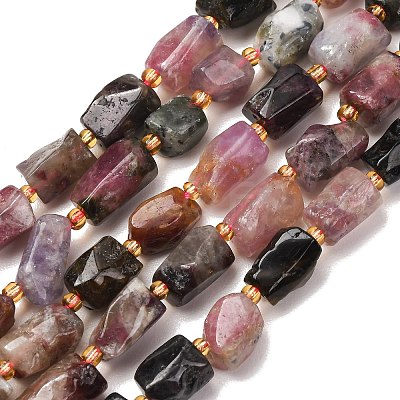 Natural Multicolor Tourmaline Beads Strands G-D110-H02-02-1