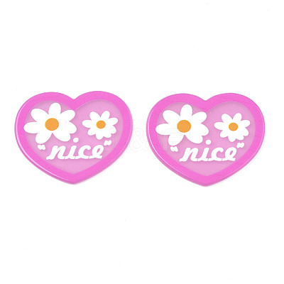 Transparent Printed Acrylic Cabochons TACR-N016-02-1