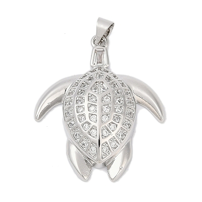 Brass Micro Pave Cubic Zirconia Pendants KK-A241-09P-1