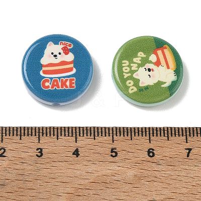 Baking Painted & Printed Opaque Resin Beads RE-CBA391A-03-1