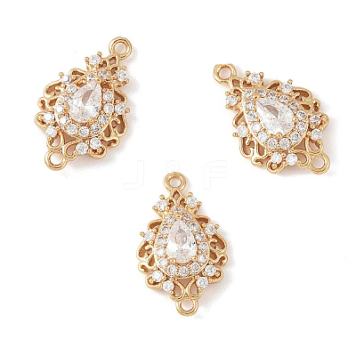 3Pcs Brass Micro Pave Cubic Zirconia Links Connectors KK-YW0003-49LG-01-1