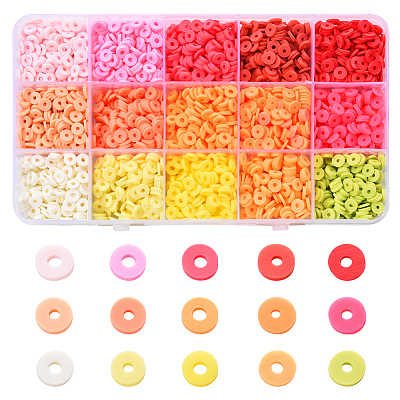 2250Pcs 15 Colors Handmade Polymer Clay Beads CLAY-YW0001-25B-1