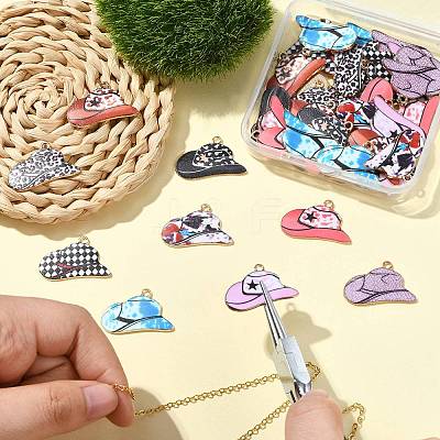 45Pcs 9 Colors Printed Zinc Alloy Pendants FIND-CJ0004-24-1