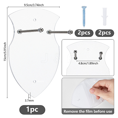 Wall-mounted Acrylic Sword Display Easels ODIS-WH0038-202A-1