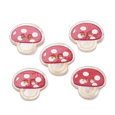 2-Hole Printed Opaque Resin Buttons RE-CBA2C75-04F-1