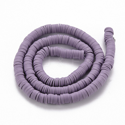 Handmade Polymer Clay Bead Strands CLAY-T002-6mm-58-1