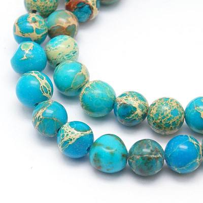 Natural Imperial Jasper Beads Strands G-I122-6mm-10-1