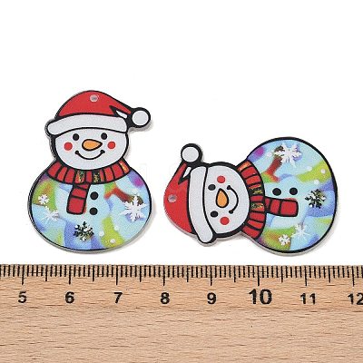 Christmas Themes Opaque Printed Acrylic Pendants LS-OACR-B037-03-1