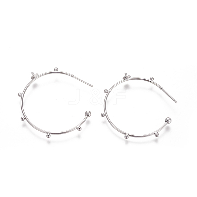 Brass Stud Earring Findings KK-I644-01G-1