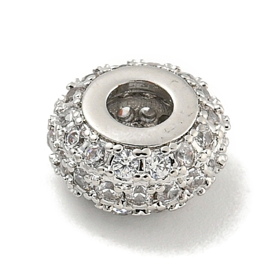 Rack Plating Brass Micro Pave Cubic Zirconia Beads KK-B091-03P-01-1