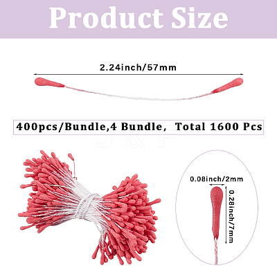 Gypsum with Cotton Cord Artificial Flower Core DIY-WH20007-36A-08-1