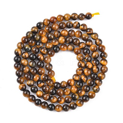 Natural Tiger Eye Beads Strands G-G099-3mm-4-1