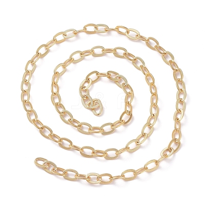 Brass Textured Cable Chains CHC-G005-25G-1