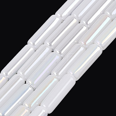 Electroplate Imitation Jade Glass Beads Strands EGLA-Q132-02A-A06-1