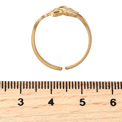 304 Stainless Steel Adjustable Cuff Rings LS-RJEW-S628-03G-1