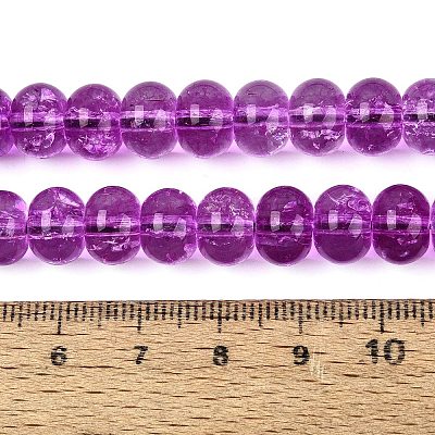 Crackle Transparent Glass Beads Strands GLAA-N074-02B-14-1