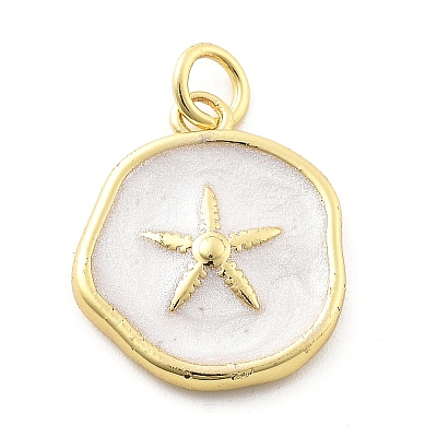 Ocean Theme Brass Enamel Pendants X-KK-Q029-01B-G-1