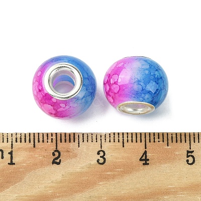 Two Tone Glass European Beads GPDL-K003-01D-1