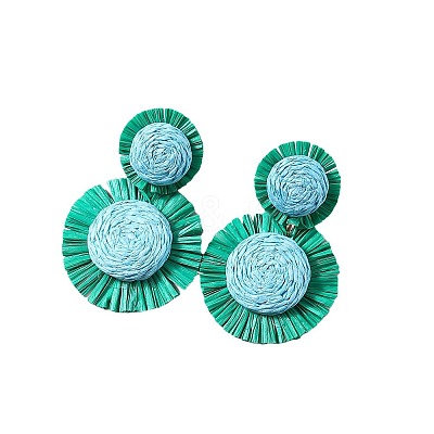 Bohemian Style Raffia Dangle Stud Earrings FS-WGA49F5-05-1