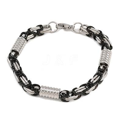 201 Stainless Steel Byzantine Chain Bracelets for Men Women BJEW-B143-10EBP-1