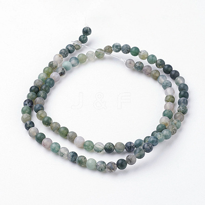 Natural Moss Agate Bead Strands G-G735-62F-4mm-1
