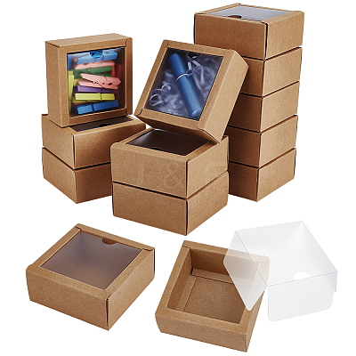 Foldable Square Paper Storage Gift Boxes CON-WH0110-42A-03-1