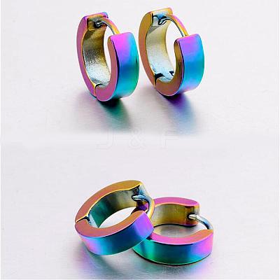 Brass Huggie Hoop Earrings EJEW-EE0002-252A-1