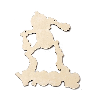Single Face Printed Wood Big Pendants WOOD-I010-04A-1