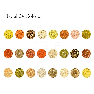 600G 24 Colors Glass Seed Beads SEED-JP0008-03-4mm-1