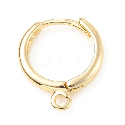 Brass Huggie Hoop Earring Finding X-KK-C024-17KCG-1