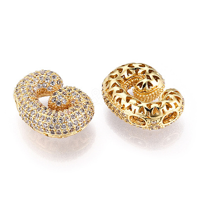 Brass Micro Pave Cubic Zirconia Pendants KK-N254-06G-G-1