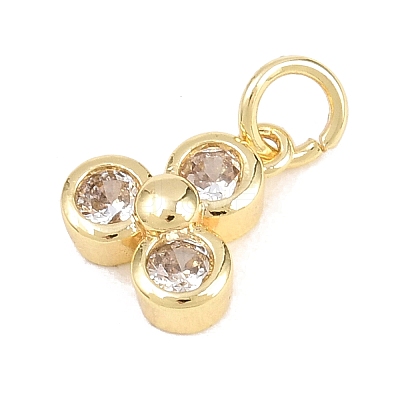 Brass Micro Pave Clear Cubic Zirconia Pendants KK-H273-38G-01-1