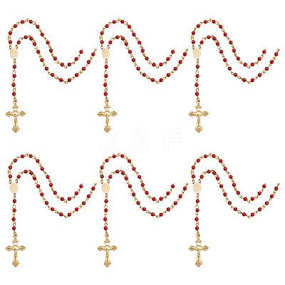Acrylic Rosary Bead Necklace NJEW-PH01476-1