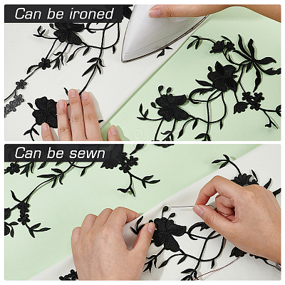 Flower Shape Cloth Embroidery Applqiues PATC-WH0012-52B-1