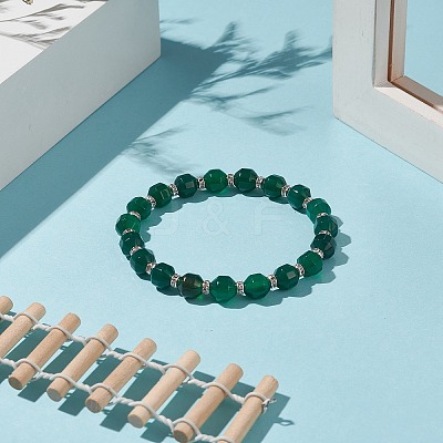 Dyed Natural Agate Beaded Stretch Bracelet BJEW-JB09179-01-1