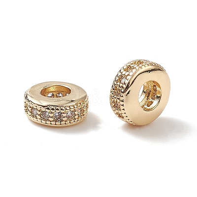 Brass Micro Pave Cubic Zirconia Beads ZIRC-F001-121G-1