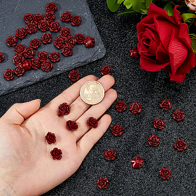 50Pcs Opaque Resin Beads RESI-DC0001-59-1