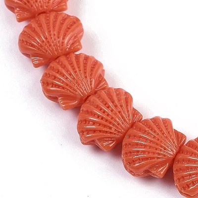 Synthetic Coral Dyed Carved Beads Strands CORA-K009-05A-02-1