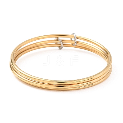 304 Stainless Steel Multi-strand Bangles BJEW-K271-02G-1