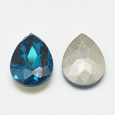 Pointed Back Glass Rhinestone Cabochons X-RGLA-T081-13x18mm-14-1