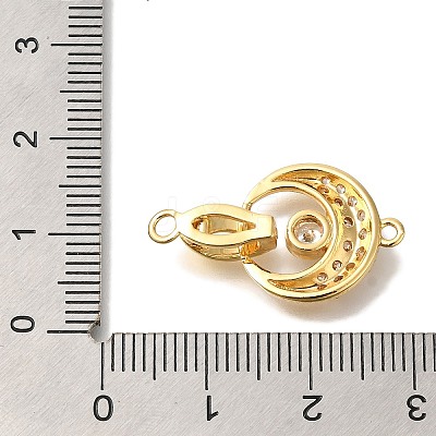 Brass Micro Pave Clear Cubic Zirconia Fold Over Clasps KK-K389-127G-1