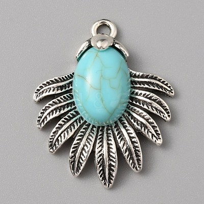Synthetic Turquoise Pendants TURQ-WH0001-11-1