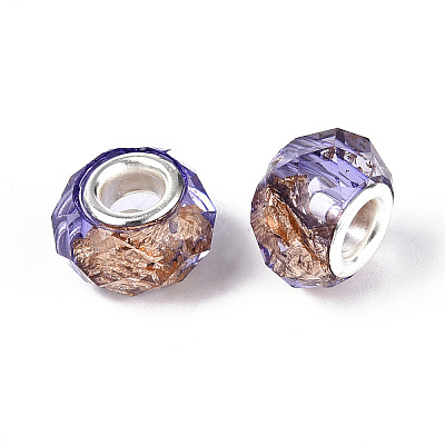 Transparent Resin Rondelle European Beads LS-RESI-N044-01H-1