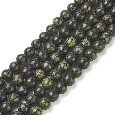 Natural Serpentine/Green Lace Stone Beads Strands X-G-S259-15-6mm-1-1