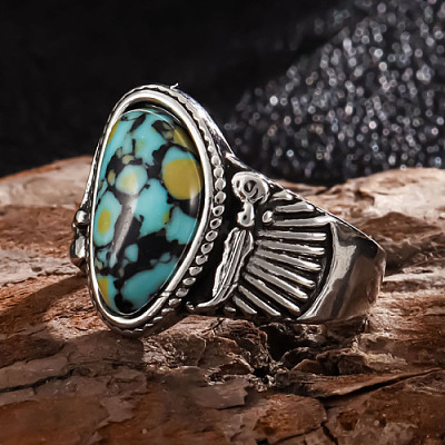 Fashionable Alloy & Turquoise Finger Rings FS-WGDFDBB-03-1