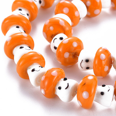 Handmade Bumpy Lampwork Beads Strands LAMP-S194-017-1